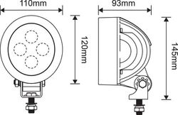 LED-arbetslampa för John Deere, Fendt, rund 40W 3800lm 10/30V diffust ljus 4 LED Kramp LA10416