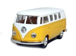 Cars Bilar 1962 Volkswagen VW Buss 61935 1:64 metall 6cm Gul