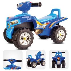 Sun Baby quad-gåbil til børn, blå - lyd og lys, 12 m+, max 25 kg, opbevaring