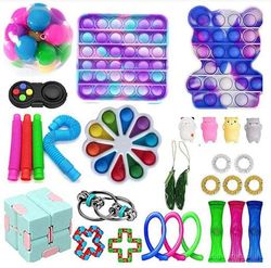 PRO 30 stk. Fidget Pop it Toys Set-pakke for barn og voksne