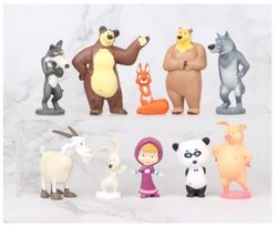 10 Pack Masha och björnen figurer (3-6CM)