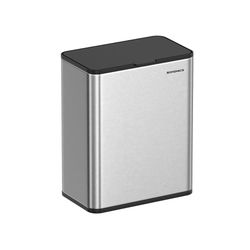 Sopkärl med lock för organiskt avfall av stål metalliskt silver