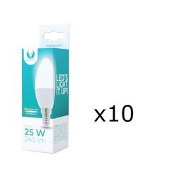 LED-lampe E14, C37, 3W, 230V, 4500K 10-pk, Hvit nøytral