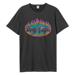 Amplified Unisex Adult Flames Deep Purple T-Shirt