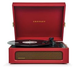 Crosley Voyager Skivspelare Tvåvägs Bluetooth (Vinröd Röd)