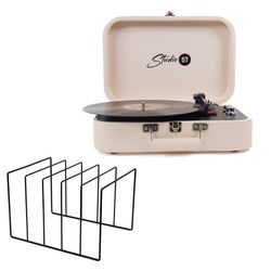 Studio 57 Mellow platespiller m. LP-stativ (hvit)