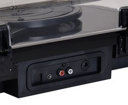 Denver VPL-230 - Skivspelare med inbyggda högtalare, Bluetooth, USB, SD- och MP3-kortplats, svart