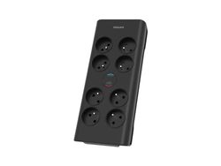 Philips SPN7080BA/60 overspenningsvern Svart 8 AC-uttak 2 m
