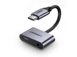 Ugreen 50596, USB 3.2 Gen 1 (3.1 Gen 1) Type-C, 3.5mm, USB 3.2 Gen 1 (3.1 Gen 1) Type-C, Sort, Metallisk, Huawei P40 / P40 Pro / P30 Pro / P20 / P20