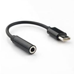 2-pak USB-C til 3,5 mm adapter - Samsung hovedtelefonadapter (S20, S21, S22, S23 og andre) SORT