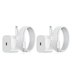 2-Pack - Laddare för iPhone Adapter+Kabel 20W USB-C Snabbladdare