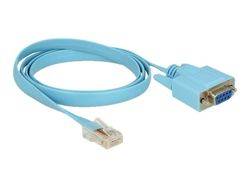Delock Adapter RS-232 DB9 female > 1 x Serial RS-232 RJ45 male - Seriell kabel - DB-9 (hona) skruvbar till RJ-45 (hane) - 1 m - blå