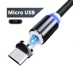 1 m magneettinen mikro-USB Quick Charge 3.0 latauskaapeli Android