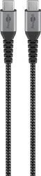 Goobay USB-C™-till-USB-C™-textilkabel med metallkontakter 0,5 m elegant och extra robust anslutningskabel för enheter med USB-C™-port
