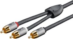 Goobay RCA-splitterkabel, 3 m, Sharkskin Grey Cinch-kontakt (woofer, senter) > 2x Cinch-kontakt (woofer)