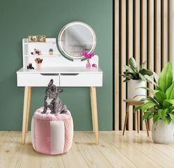 Skandinavisk toiletbord med LED-spejl SCANDI
