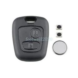 For Peugeot 107 207 307 2 Button Remote Car Key Fob Case Repair Switch & Battery