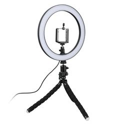 Selfie-lampe/Ring light (26 cm) og justerbart stativ
