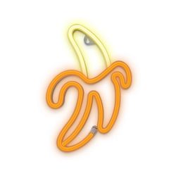 Forever Light Neon LED-lys Banana, batteri + USB FLNEO10, hvit/gul