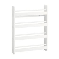 SoBuy Børnestol Pladsbesparende Bogreol med 4 hylder,hvid Længde 60 cm Bredde 12 cm Højde 80 cm KMB08-K-W