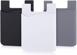 3x Silikon korthållare / plånbok universal Vit