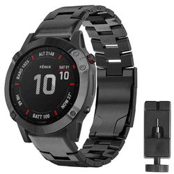Armbånd titan Garmin Fenix 6X Pro Pro - Svart