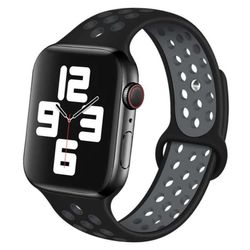 Apple Watch 42/44/45/49 kompatible armbånd silikon sportsarmbånd svart grå