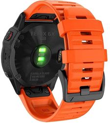 INF Garmin klokkereim 26 mm Fenix 6X/5X Plus/3HR/Descent MK1 silikon oransje
