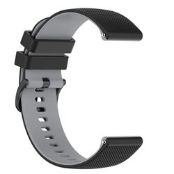 Klokkebånd silikon Svart+grå 20 mm Samsung Galaxy Watch 5/5 Pro/4 40 mm 44 mm/3 41 mm/Gear Support/ Huawei Watch GT3/GT2 42 mm/Garmin Forerunner 158/G
