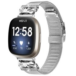 INF Urrem i rustfrit stål til Fitbit Versa3/4/Sense 2