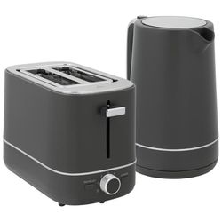 Brödrost & vattenkokare set, 1,7 l, 6 rostningslägen, grå