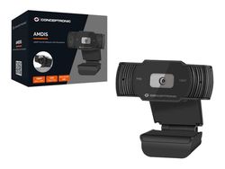 Conceptronic AMDIS04B - Webbkamera - färg - 1920 x 1080 - 1080p - fast lins - ljud - USB 2.0 - DC 5 V