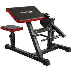 Biceps/triceps curlmaskin med 5-höjders säte, för tricepsextension, konstläder, svart