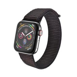 Apple Watch 38/40/41 Nylon armbånd svart sportsloop borrelås