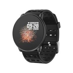 Connected Watch Armband Stegräknare Cardio Herr Dam Barn Smart Watch Android iOS Vattentät Smartwatch för iPhone Samsung; Svart