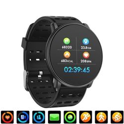 Connected Watch Armband Stegräknare Cardio Herr Dam Barn Smart Watch Android iOS Vattentät Smartwatch för iPhone Samsung; Svart