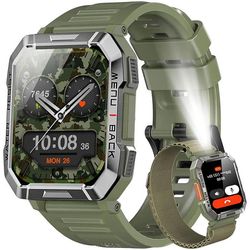 Blackview W60 Bluetooth Connected Watch, Sport Smartwatch 100+ Sportlägen, Kompass LED-ficklampa för iOS Android - Grön