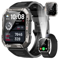 Military Smart Watch Men with Bluetooth Phone Call(Answer/Make Call) Smartwatch