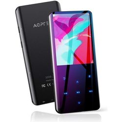 AGPTEK 32GB Bluetooth MP3-spelare med FM-radio högtalare pekknappar Böjd skärm HiFi Sport Walkman