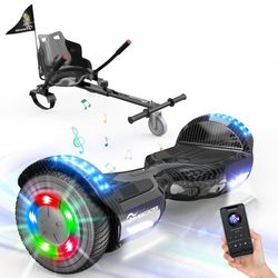 EVERCROSS Hoverboard Gyropod 6.5 tum Svart Hoverkart Svart självbalanserande LED-ljus Bluetooth Motor 700W Barn