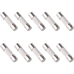 Keramisk Sikring - Sæt af 5 Stykker - 5mm x 20mm - 250V - 5A - Hurtig Smeltning