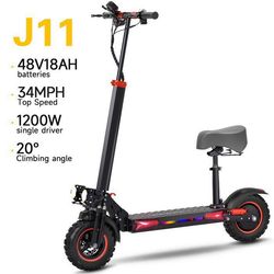 Freeboy J11 Max El-scooter för vuxna, 1200 W motor, 11 tums däck, 48 V 18 Ah batteri, hopfällbar
