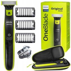 Elektrisk rakapparat för män - Philips - OneBlade - Ansikte och kropp - 3 kammar - Etui inkluderat