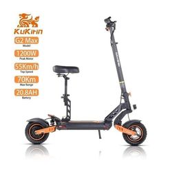 Trottinette Elektrisk KuKirin G2 Max - 60 km/h, 80 km Räckvidd, 30° Backe, IP54, 10" Terrängdäck