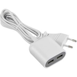 Maxtrack NVU 2 L — Väggladdare USB 2x USB vit, samtidig laddning av 2 enheter