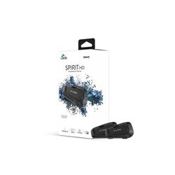 Intercom Bluetooth - Cardo - Spirit HD Duo - 2 moduler - HD-hörlurar 40mm - Vattentålig