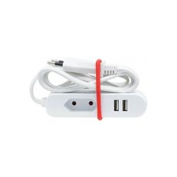 Bipolär förlängningssladd - DEXLAN - 1,5 m - 2 USB-portar - 2,5 A - Resa
