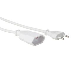 Perel förlängningssladd, H03VVH2-F 2G0.75, 1.8 m, 2.5 A/230 V, 625 W, Eurokontakt typ C, inomhusbruk, PVC, vit