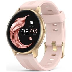 AGPTEK Smart Watch för kvinnor Bluetooth 5.0 med pulsstegräknare Sleep Music IP68 Vattentät för iOS/Android-Rose Gold