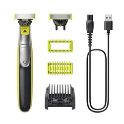 Multifunktionell elektrisk rakapparat - PHILIPS - OneBlade 360 - 360° blad - 5 i 1 kam - Vattentålig